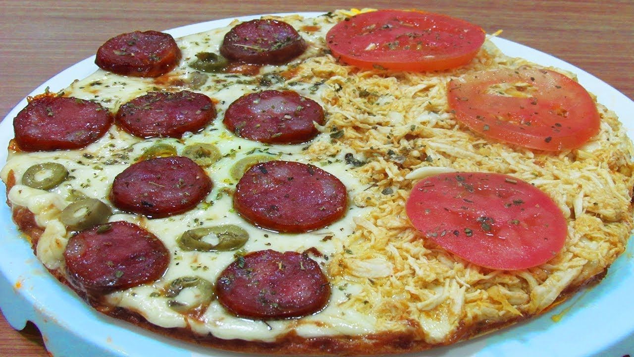 receita de pizza de frigideira de liquidificador