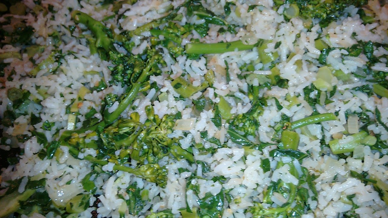 como fazer arroz com brócolis