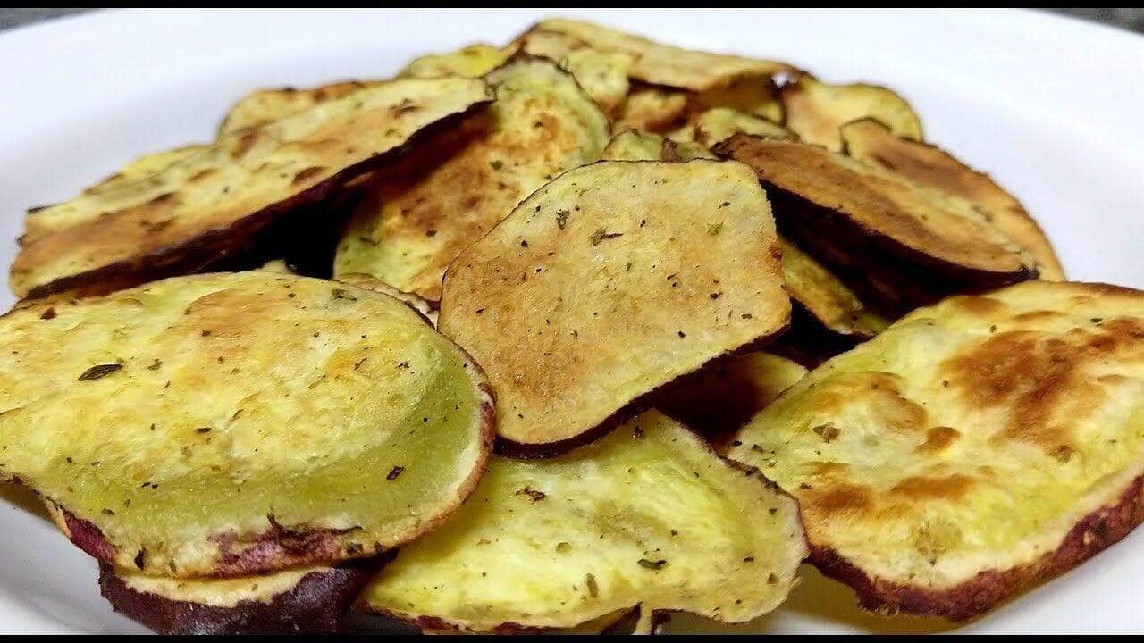 como fazer batata doce chips