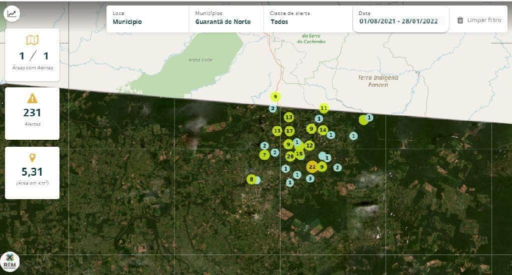 monitoramento via satelite flagra crime ambiental em guaranta do norte