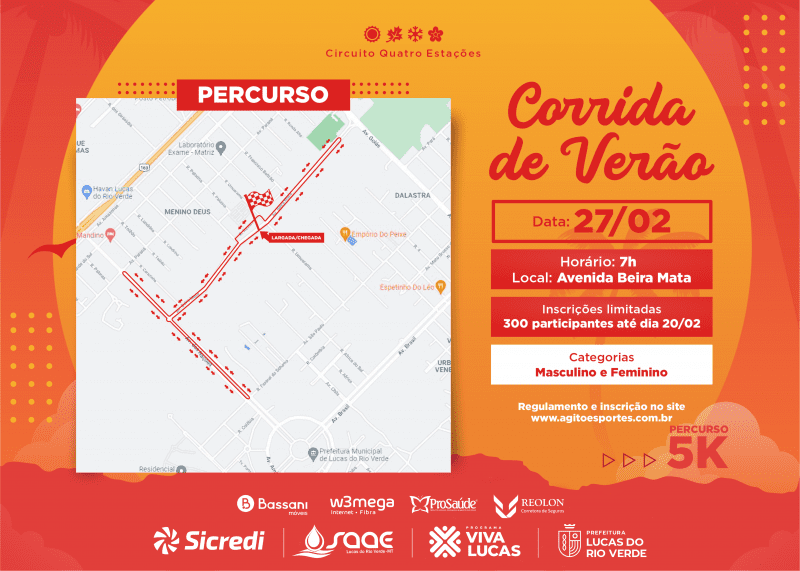 retirada dos kits da corrida de verao sera das 15h as 17h deste sabado 26