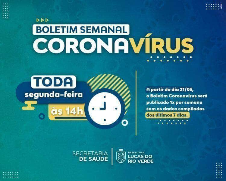 boletim coronavirus volta a ser semanal em lucas do rio verde