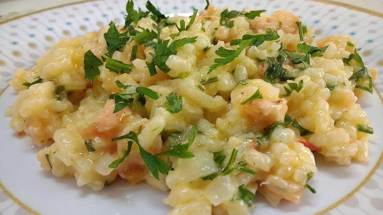 receita de risoto de camarão