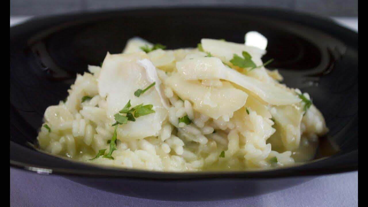 como fazer risoto de bacalhau