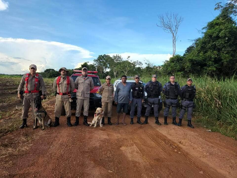 militares resgatam vitima em mata e prendem homem que efetuou disparos de arma contra grupo