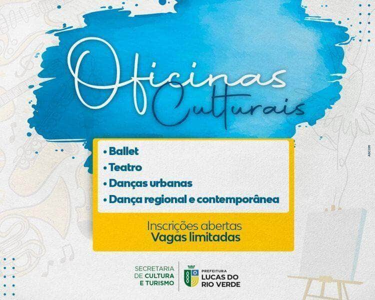 oficinas culturais estao com vagas abertas na secretaria de cultura