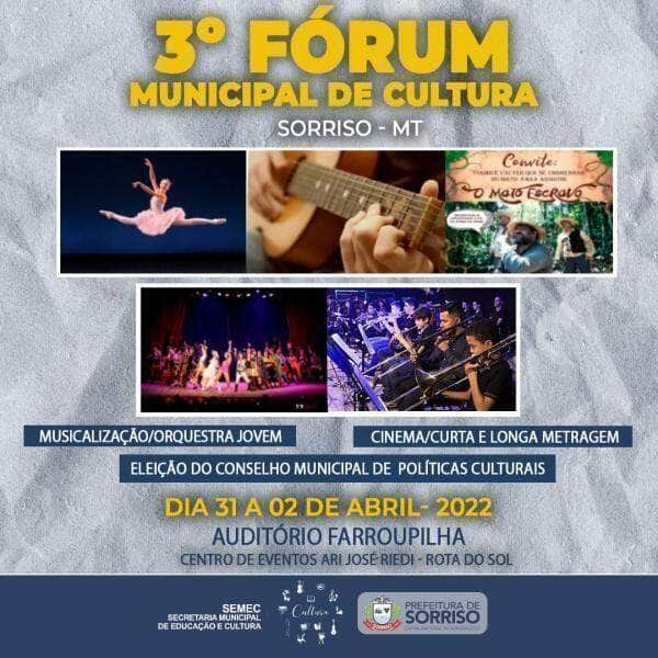 ultimos dias de inscricoes para o 3º forum de cultura de sorriso evento inicia nesta quinta