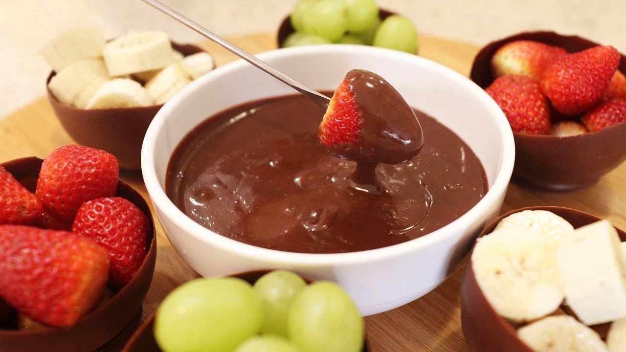 como fazer fondue de chocolate