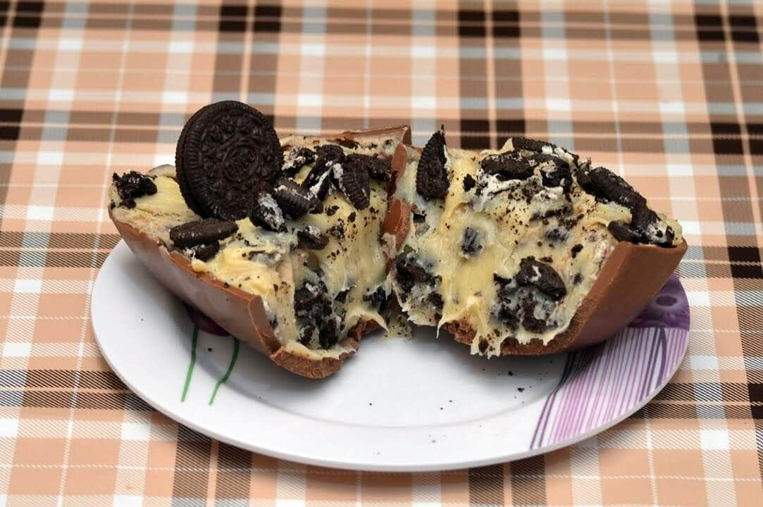 como fazer recheio de oreo para ovo de colher