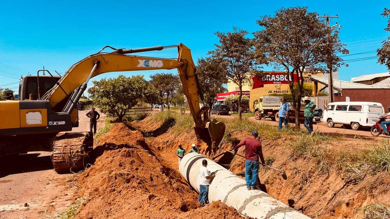 secretaria de obras instala tubulacoes para fechamento de valas nas avenidas paulista e jatobas