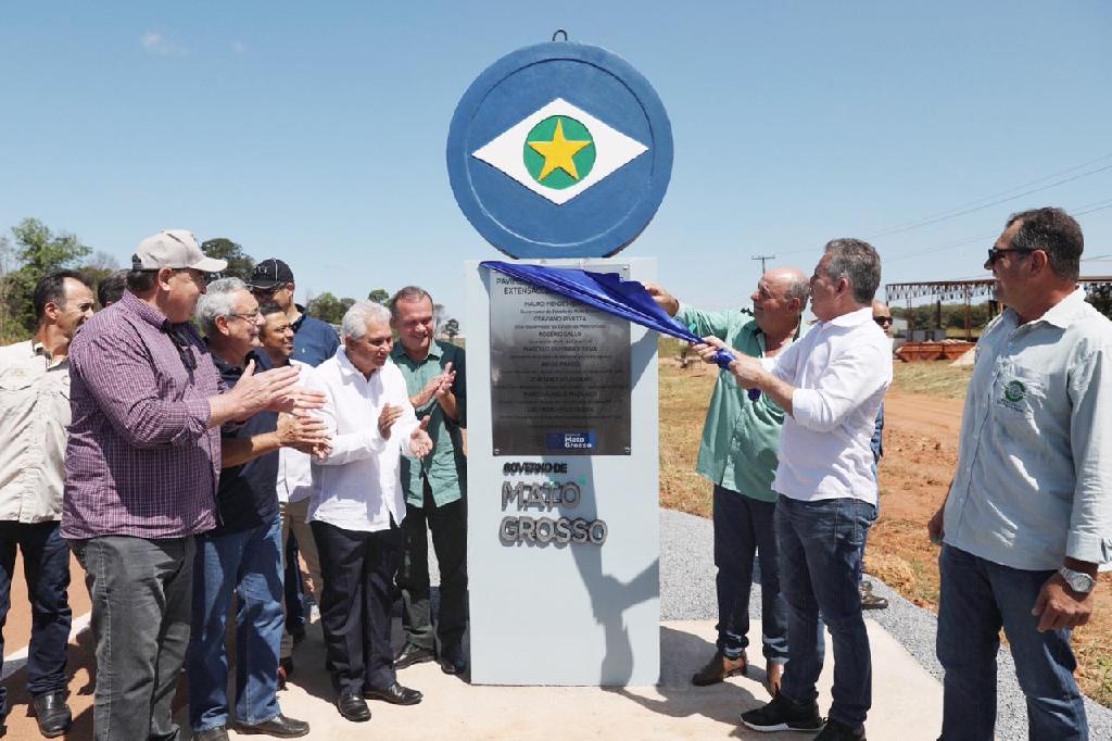 governo inaugura primeiro trecho do asfalto da mt 129 em gaucha do norte