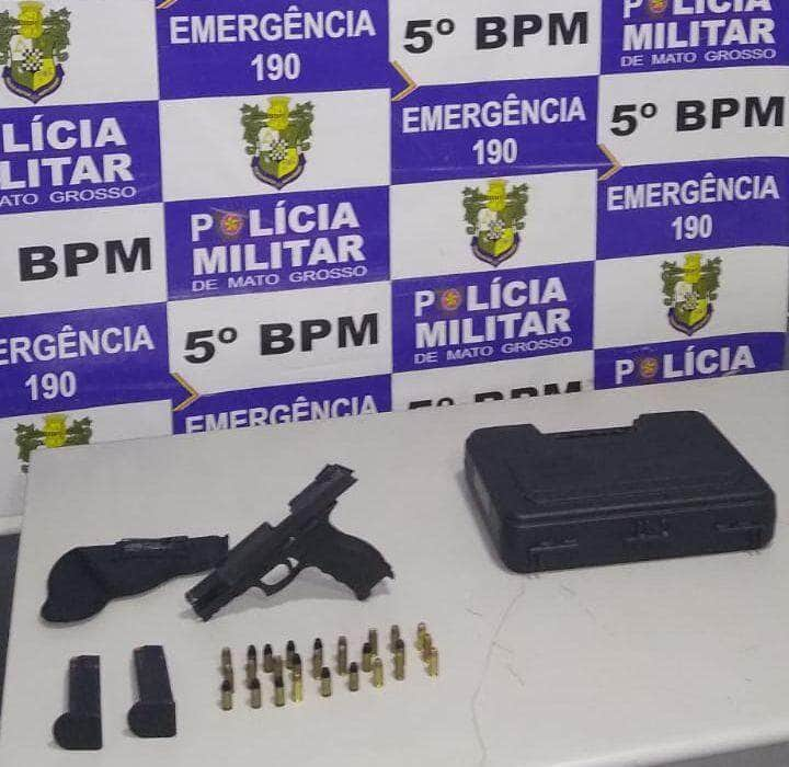 homem e preso pela pm com arma de fogo e municoes