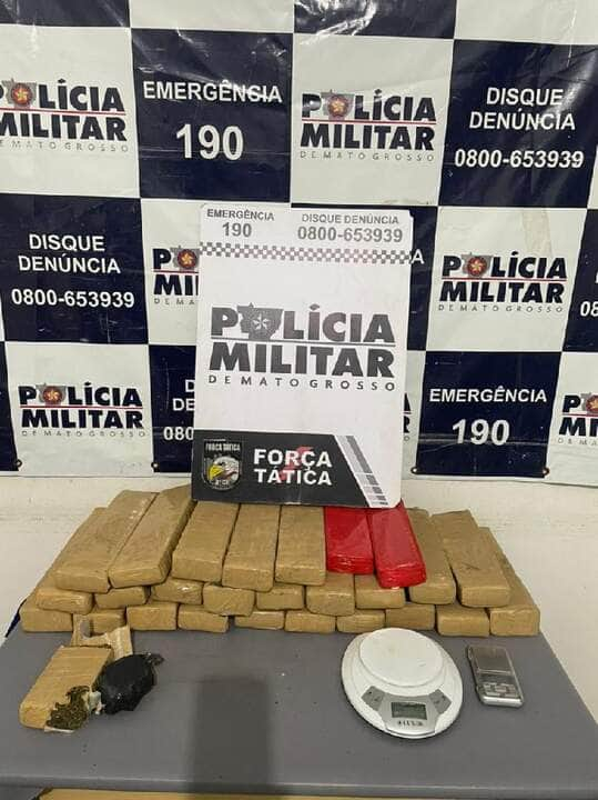 integrante de organizacao criminosa e preso com 26 tabletes de maconha em cuiaba