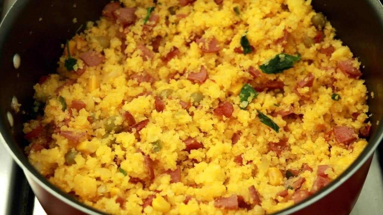 como fazer farofa de cuscuz