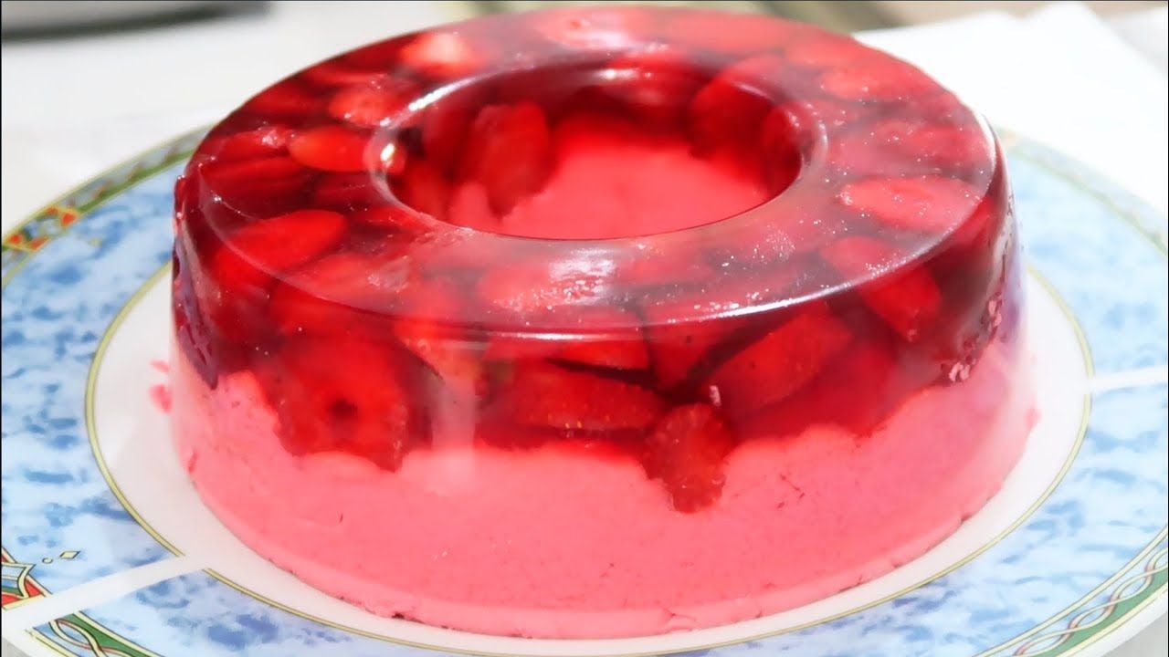 como fazer gelatina de morango