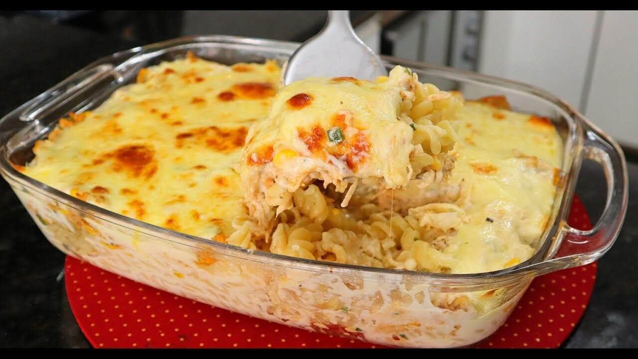 como fazer macarronada de frango
