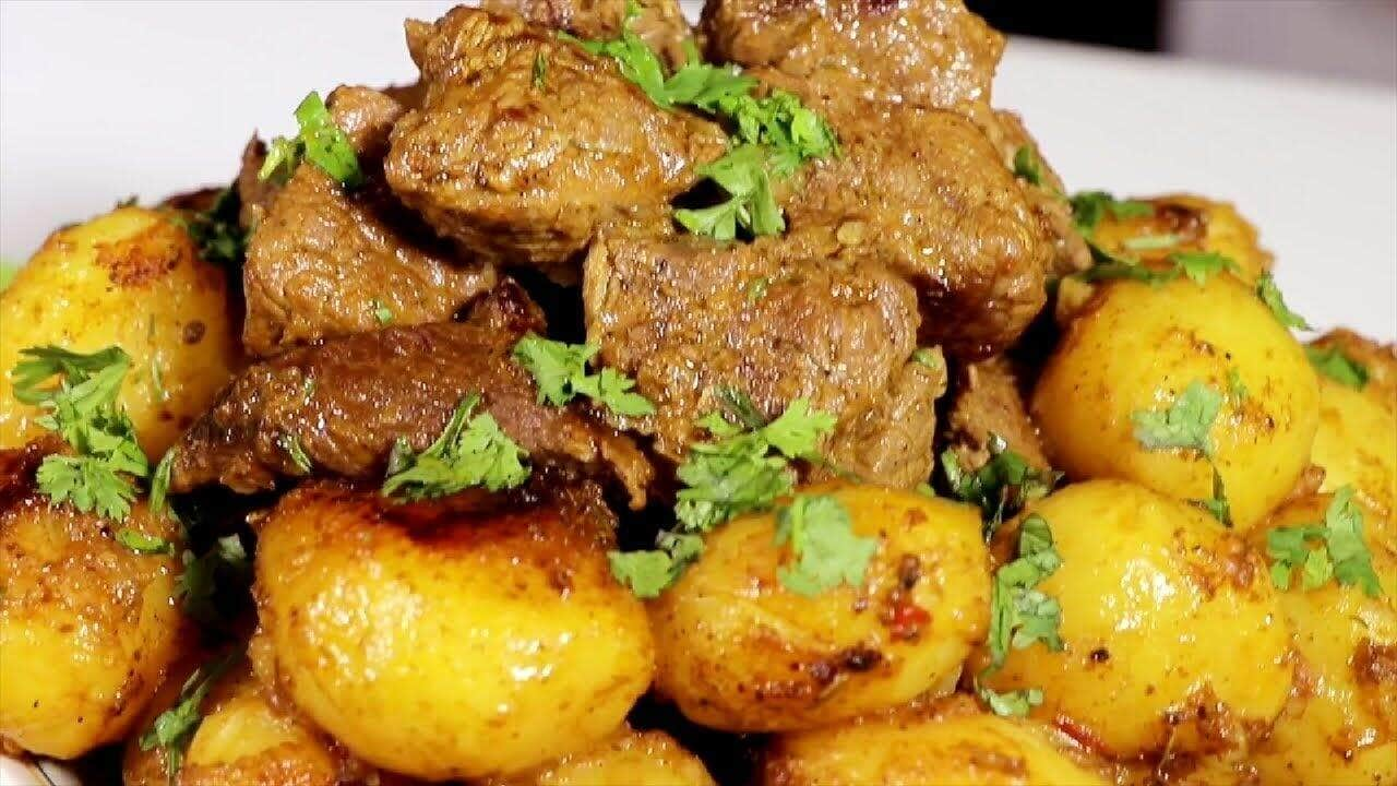 como fazer carne cozida com batata