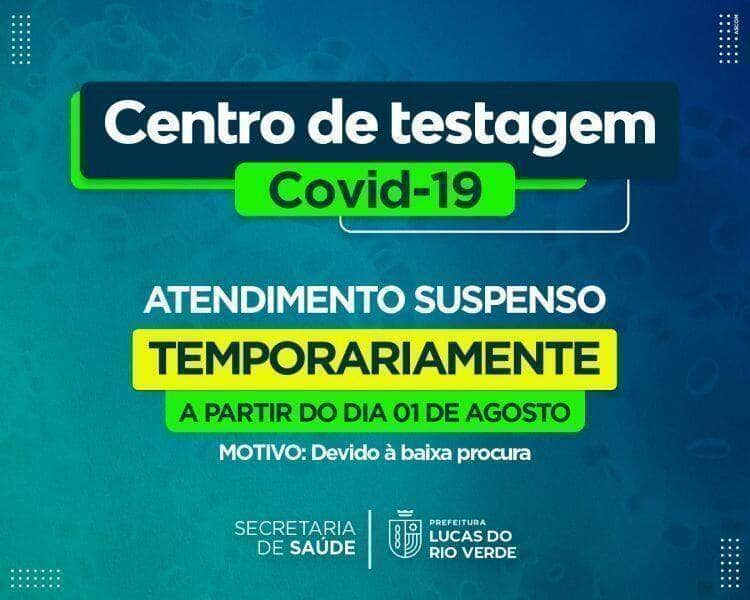 atendimentos do centro de testagem sao suspensos pela baixa procura