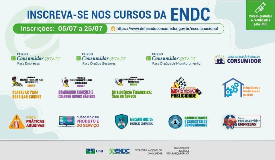 escola nacional do consumidor abre inscricoes para cursos online