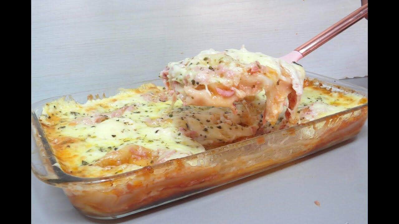 como fazer lasanha com massa de pastel