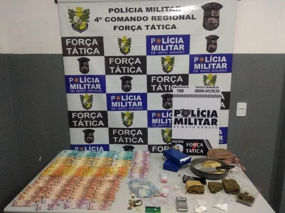 pm prende casal em flagrante por trafico de drogas em rondonopolis