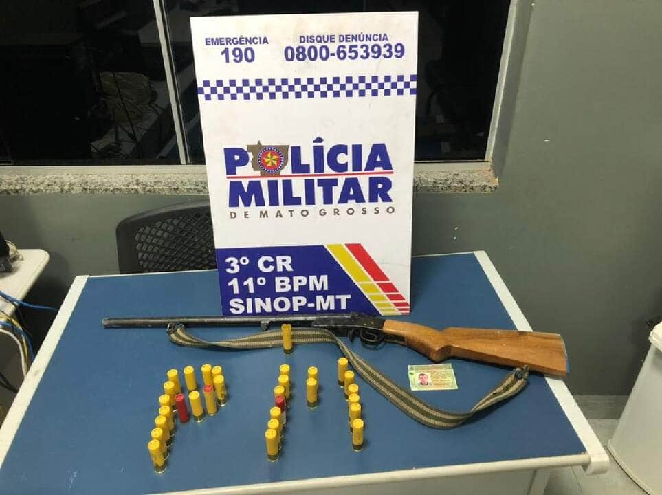 pm prende homem por tentativa de homicidio e porte ilegal de arma em sinop