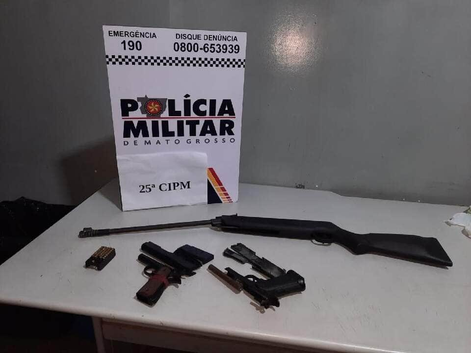 policia militar prende suspeito por ameacar pai com arma de fogo em varzea grande