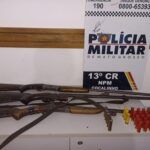 policia militar prende tres suspeitos por porte irregular de arma de fogo em zona rural