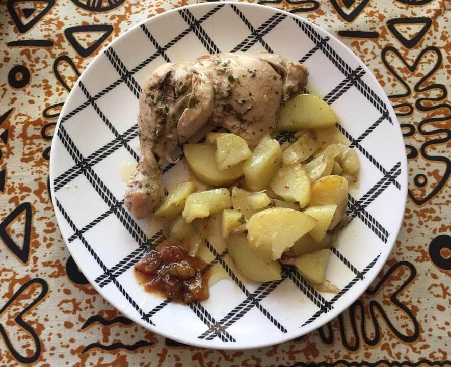 frango com batatas na airfryer