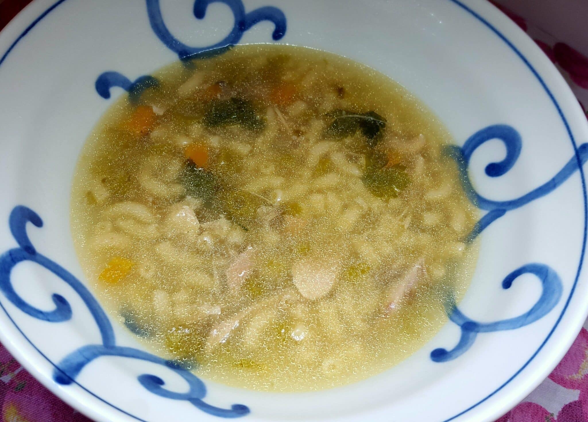 sopa de arroz com frango