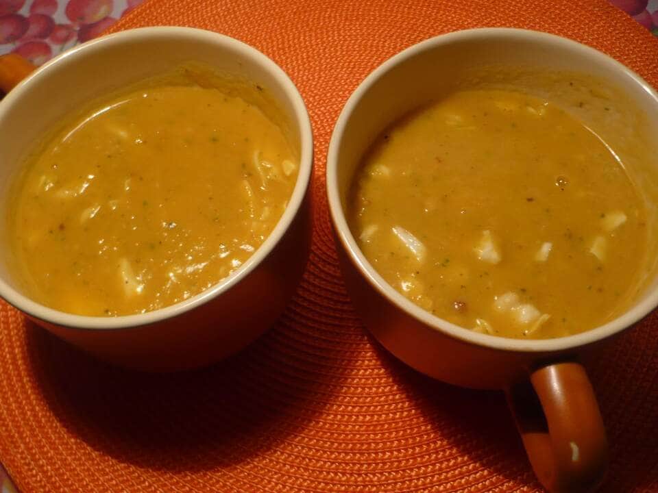 creme de abobora com camarão