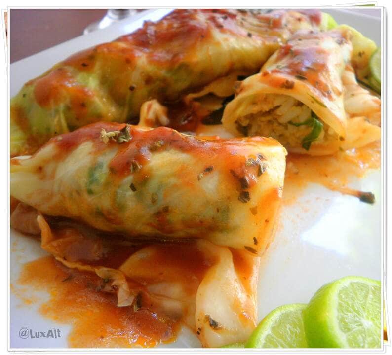 como fazer charuto de repolho