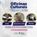 cultura abre vagas para oficinas culturais de canto hip hop e sopro