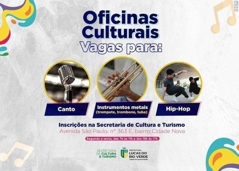 cultura abre vagas para oficinas culturais de canto hip hop e sopro