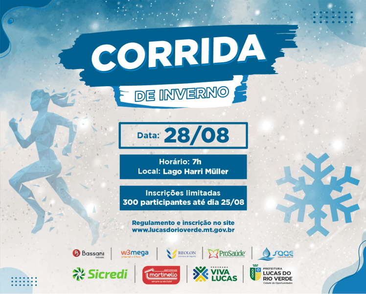 inscricoes para corrida de inverno podem ser feitas ate 25 de agosto