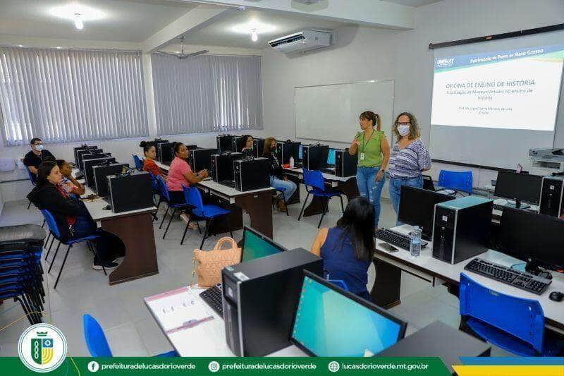 oficina de historia sobre museus virtuais e realizada pela unemat uab de lucas do rio verde