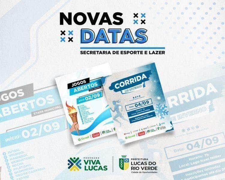 secretaria de esporte e lazer anuncia novas datas para os jogos abertos e corrida de inverno