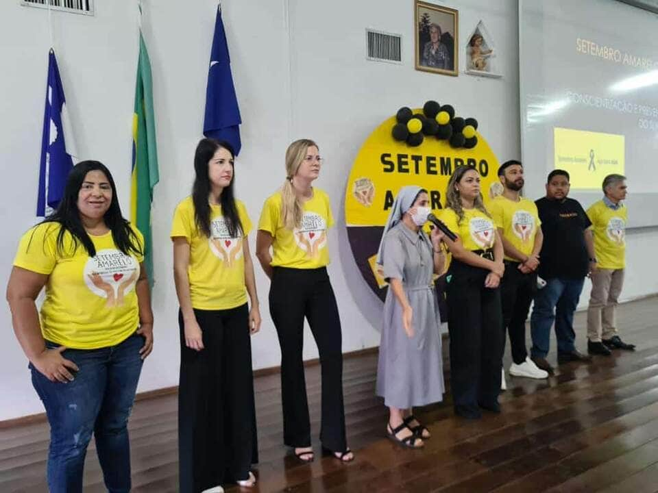 Palestra realizada em uma escola no município de Nova Xavantina Foto divulgação do município