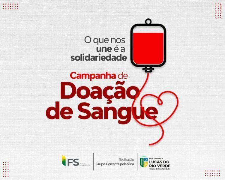 campanha de doacao de sangue sera realizada neste sabado 24