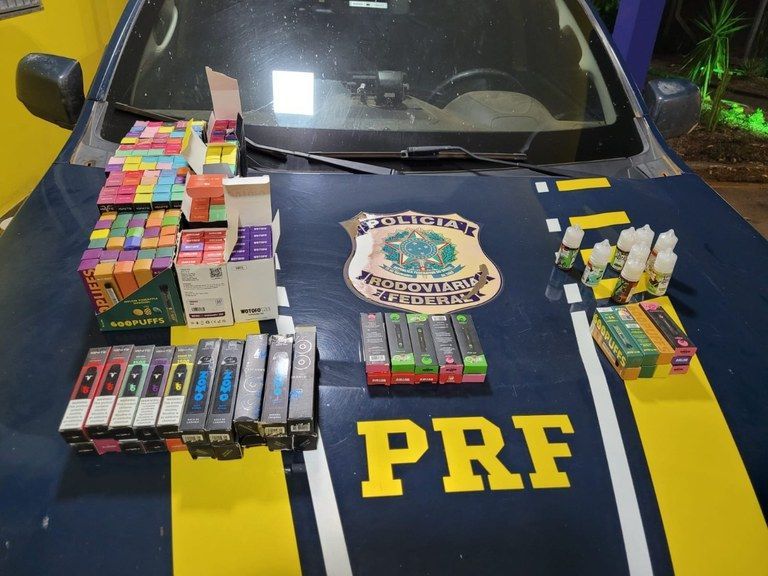 PRF apreende cigarros eletrônicos que seriam vendidos em festa na cidade de Sorriso
