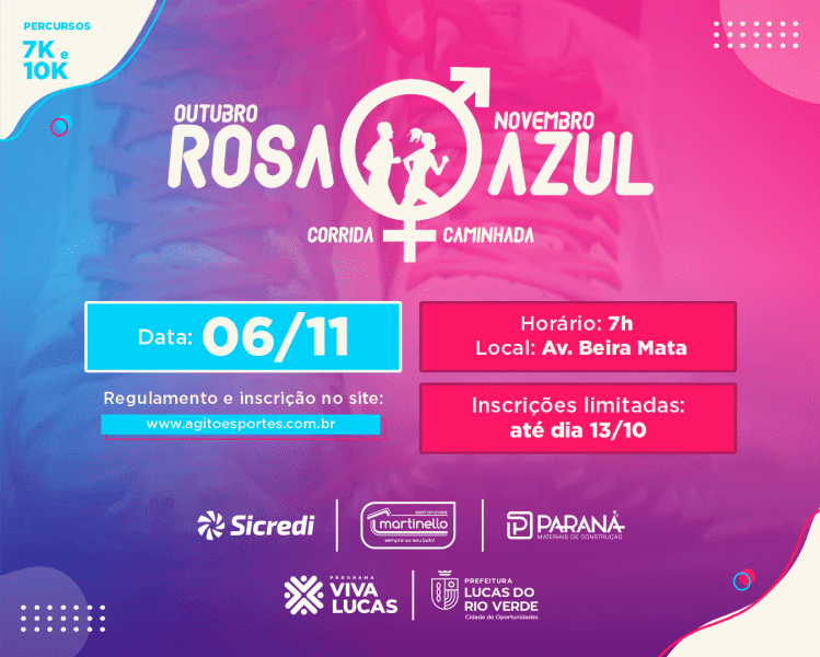 inscricoes para corrida outubro rosa novembro azul comecam nesta sexta feira 16