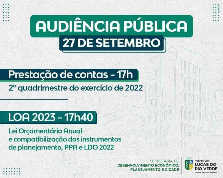 prestacao de contas do 2º quadrimestre de 2022 acontecera no proximo dia 27