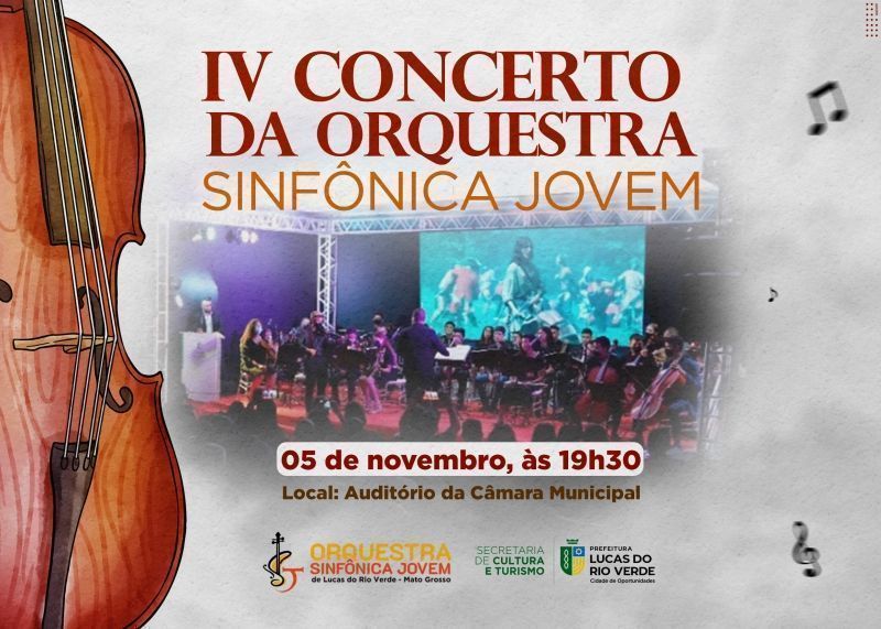 concerto da orquestra sinfonica jovem de lucas do rio verde sera realizado no dia 05 de novembro