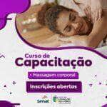 inscricoes abertas para curso gratuito de massagem corporal