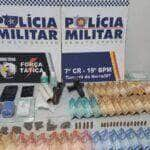 pm prende tres homens com armas de fogo e porcoes de drogas em tangara da serra