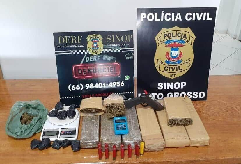 tabletes de maconha sao apreendidos em residencia e tres presos em flagrante em sinop