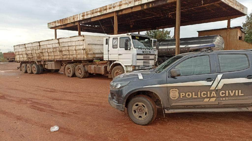 caminhao roubado de motorista no interior e recuperado na rodovia dos imigrantes