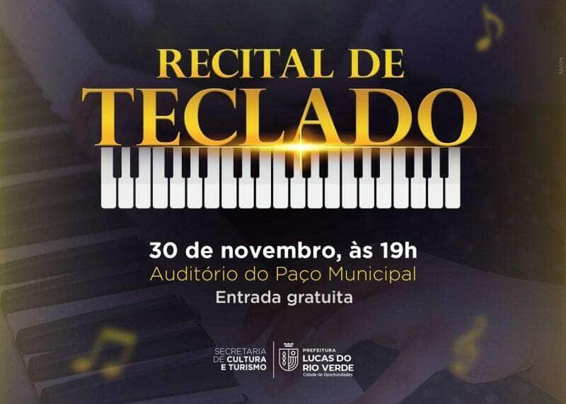 cultura promove recital de teclado na proxima quarta feira 30