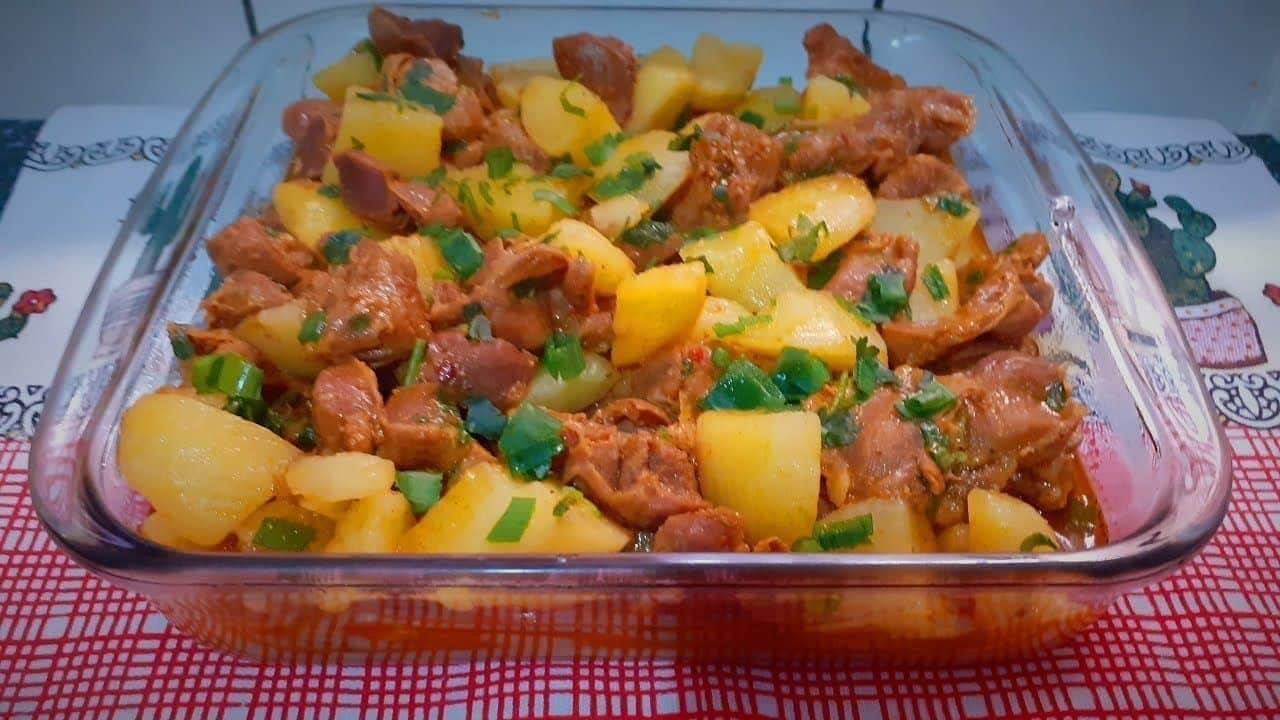 como fazer moela com batata