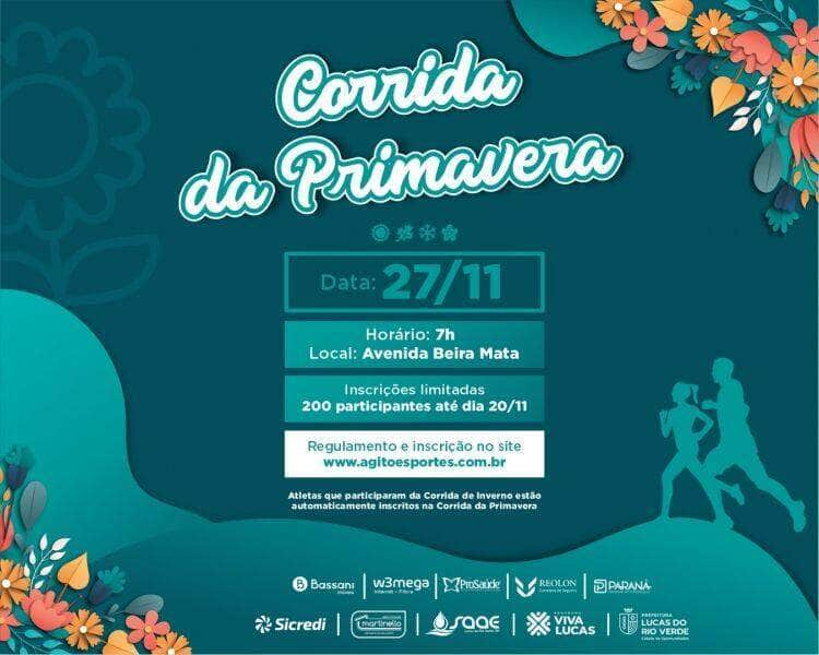 prefeitura de lucas do rio verde abre inscricoes para corrida da primavera